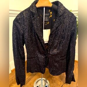 MM Couture Miss Me size S Black sequins blazer Party Cocktail Lined Jacket NWT